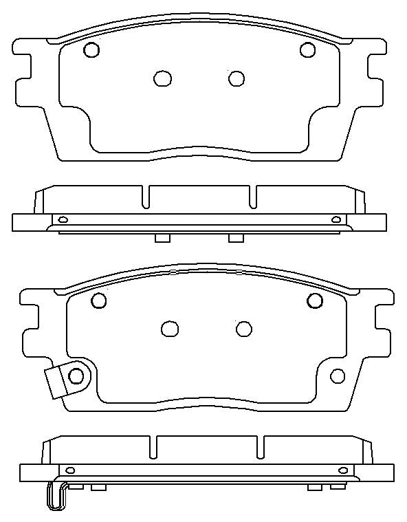 HMOE HD1035 brake pad reference drawing from HMOE fitment sheet