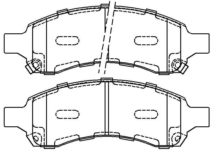 HMOE HD205 brake pad reference drawing from HMOE fitment sheet