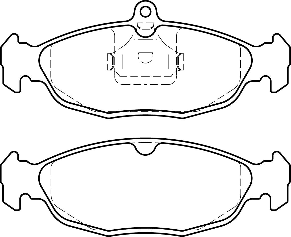 HMOE HD222/HD5028 brake pad reference drawing from HMOE fitment sheet