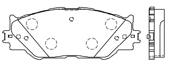 HMOE HD230 brake pad reference drawing from HMOE fitment sheet