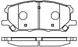 HMOE HD231 brake pad reference drawing from HMOE fitment sheet