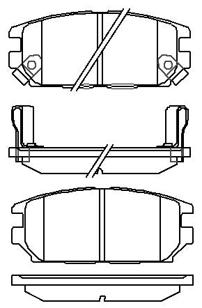 HMOE HD243 brake pad reference drawing from HMOE fitment sheet