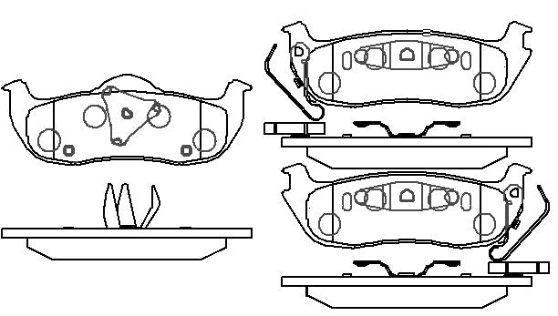 HMOE HD259 brake pad reference drawing from HMOE fitment sheet