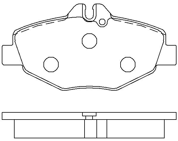 HMOE HD301 brake pad reference drawing from HMOE fitment sheet