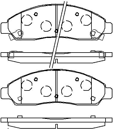 HMOE HD303 brake pad reference drawing from HMOE fitment sheet