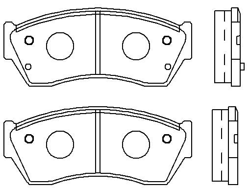 HMOE HD306 brake pad reference drawing from HMOE fitment sheet