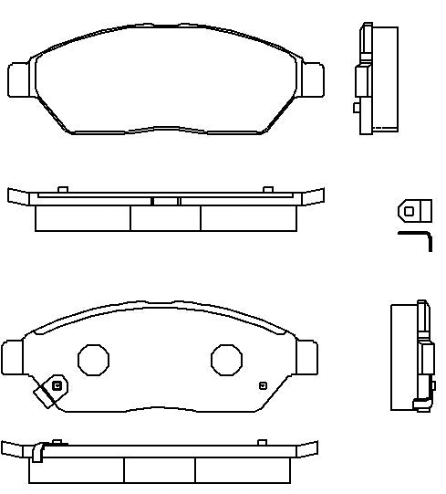 HMOE HD309 brake pad reference drawing from HMOE fitment sheet