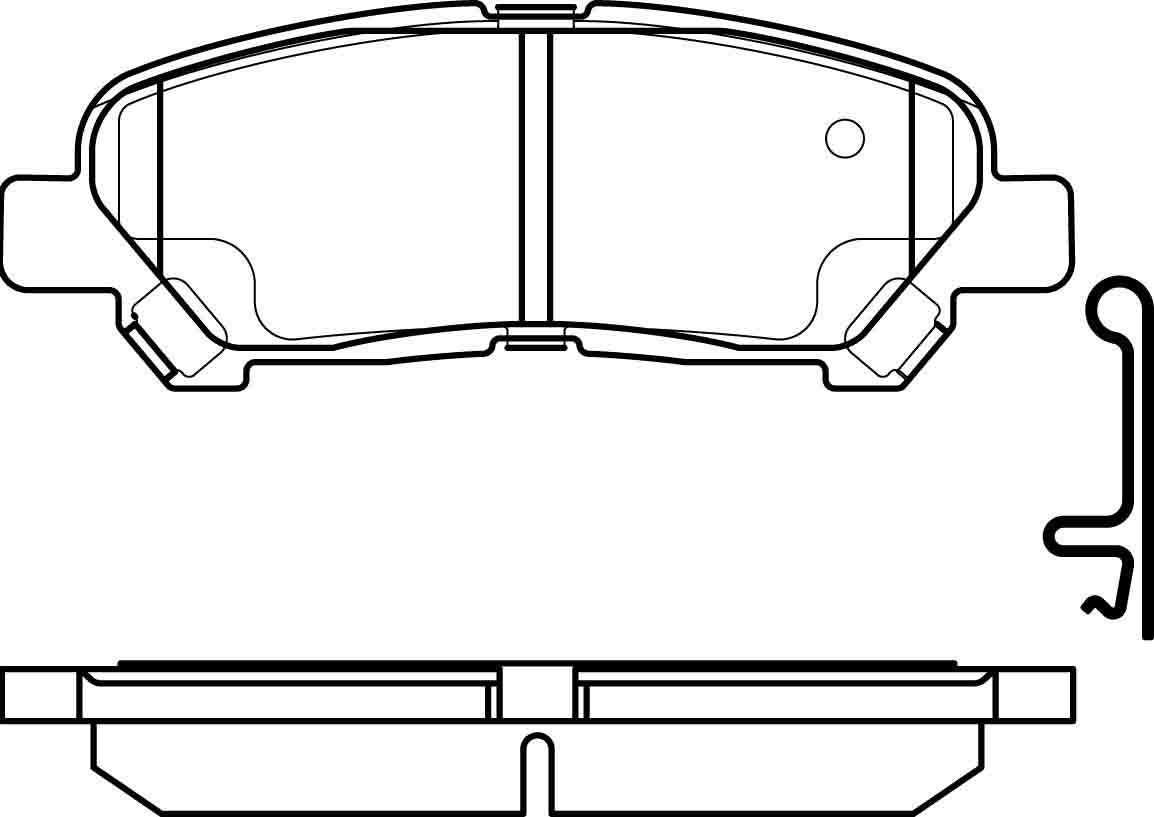 HMOE HD345 brake pad reference drawing from HMOE fitment sheet
