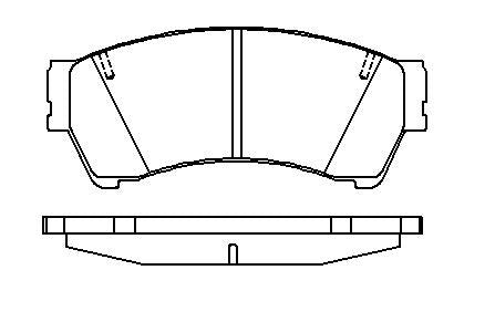 HMOE HD351 brake pad reference drawing from HMOE fitment sheet