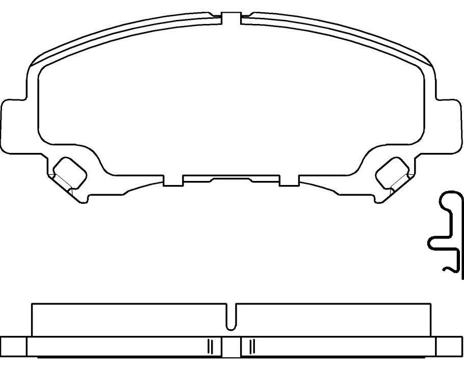 HMOE HD354 brake pad reference drawing from HMOE fitment sheet