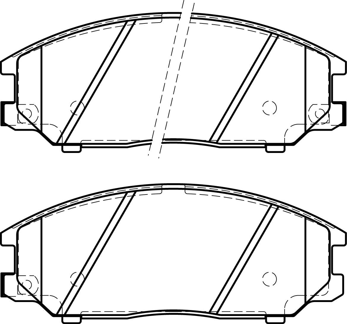 HMOE HD403 brake pad reference drawing from HMOE fitment sheet