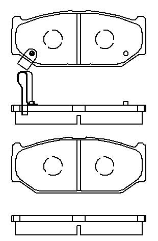 HMOE HD418 brake pad reference drawing from HMOE fitment sheet