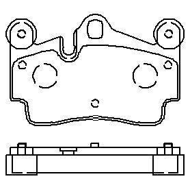 HMOE HD422 brake pad reference drawing from HMOE fitment sheet