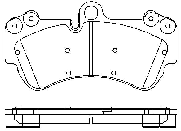 HMOE HD427 brake pad reference drawing from HMOE fitment sheet