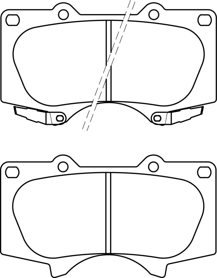 HMOE HD445 brake pad reference drawing from HMOE fitment sheet