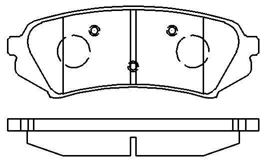 HMOE HD453 brake pad reference drawing from HMOE fitment sheet
