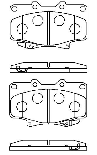 HMOE HD458 brake pad reference drawing from HMOE fitment sheet