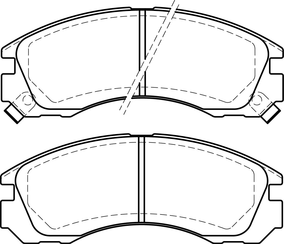 HMOE HD460 brake pad reference drawing from HMOE fitment sheet