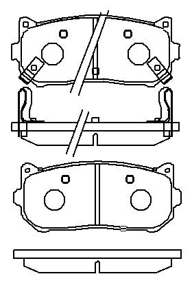 HMOE HD474 brake pad reference drawing from HMOE fitment sheet