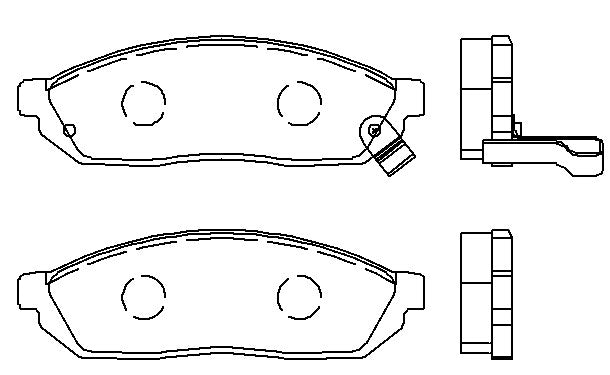 HMOE HD484 brake pad reference drawing from HMOE fitment sheet