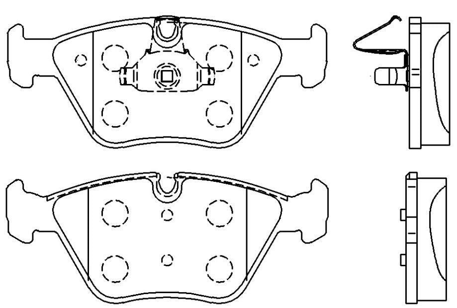 HMOE HD490 brake pad reference drawing from HMOE fitment sheet
