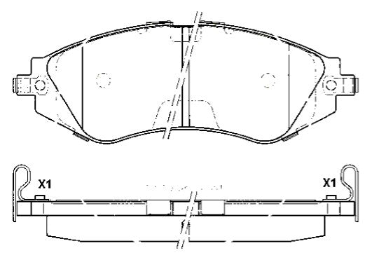 HMOE HD5021 brake pad reference drawing from HMOE fitment sheet