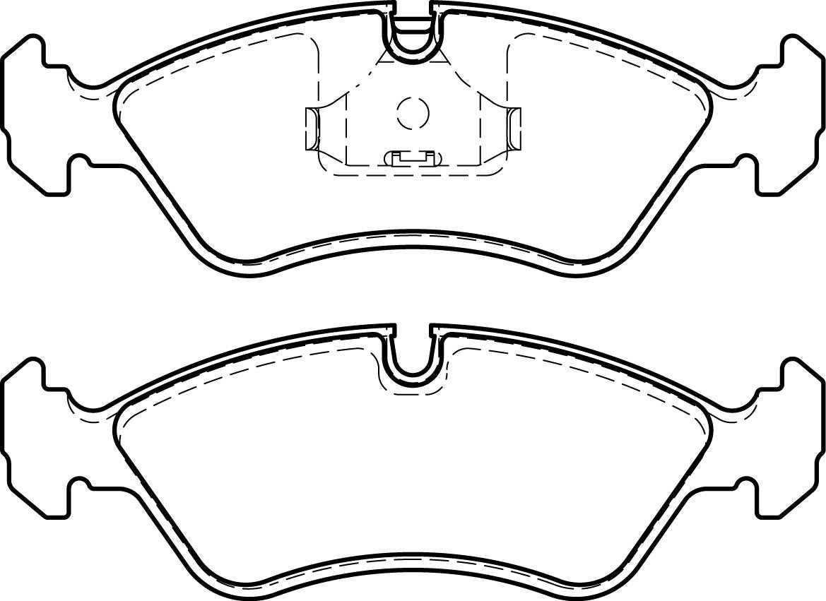 HMOE HD5023 brake pad reference drawing from HMOE fitment sheet