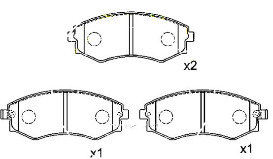 HMOE HD5033 brake pad reference drawing from HMOE fitment sheet
