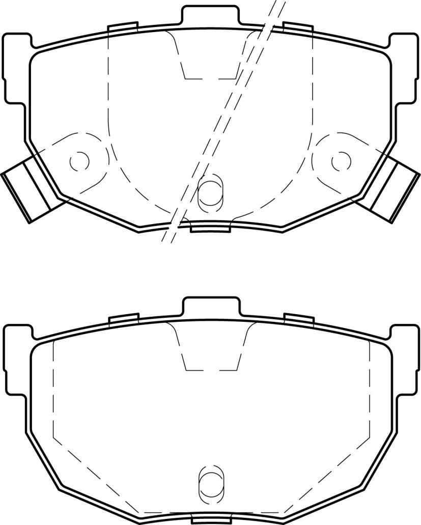 HMOE HD587 brake pad reference drawing from HMOE fitment sheet