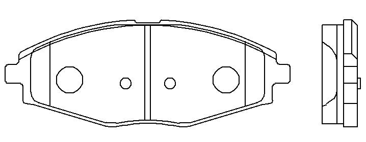 HMOE HD656/HD5005 brake pad reference drawing from HMOE fitment sheet