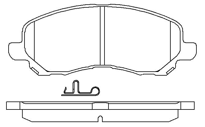 HMOE HD717 brake pad reference drawing from HMOE fitment sheet