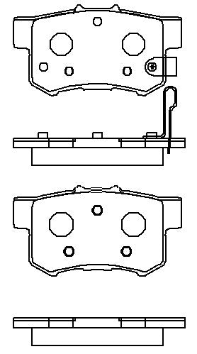 HMOE HD958 brake pad reference drawing from HMOE fitment sheet