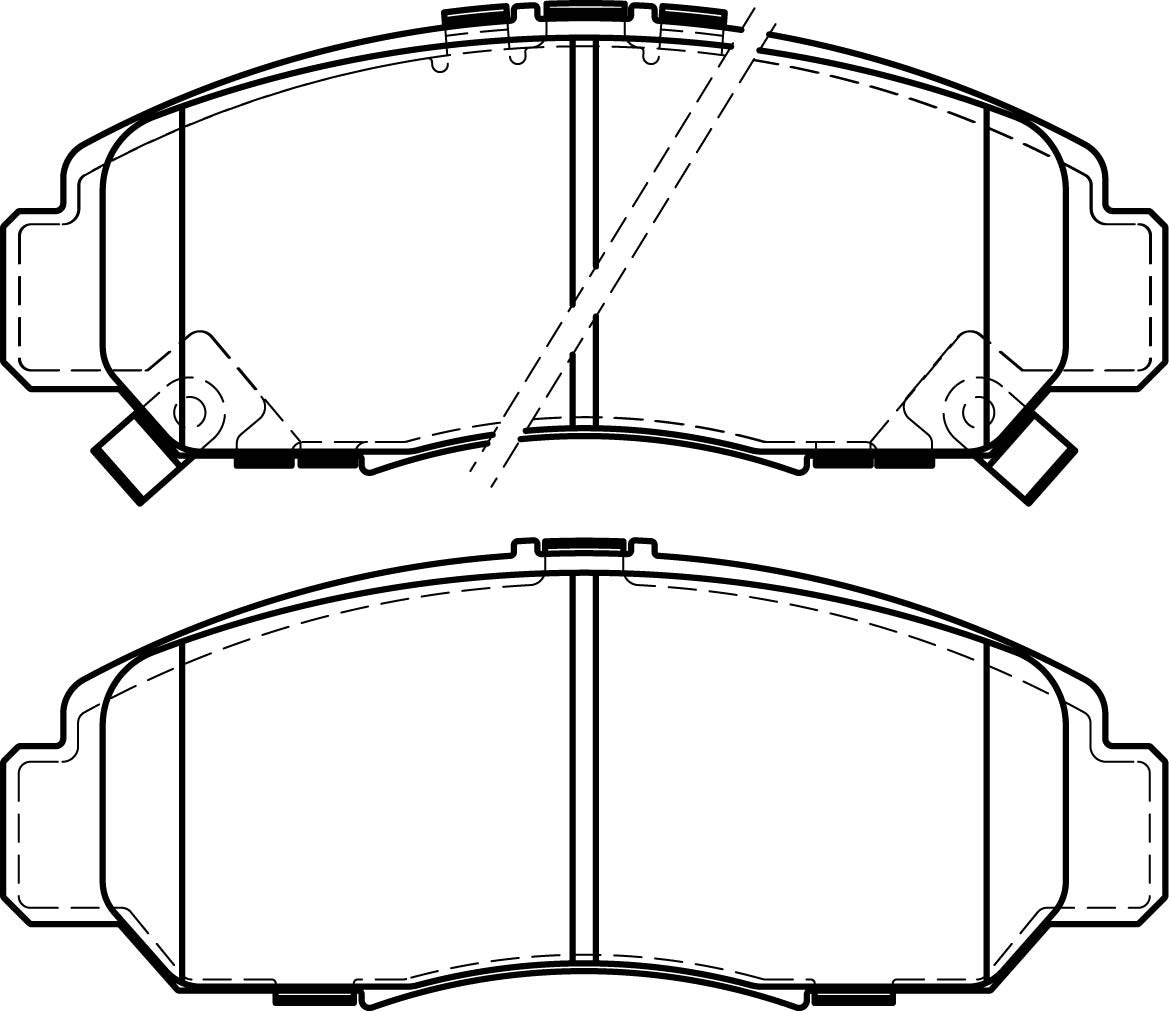 HMOE HD959 brake pad reference drawing from HMOE fitment sheet