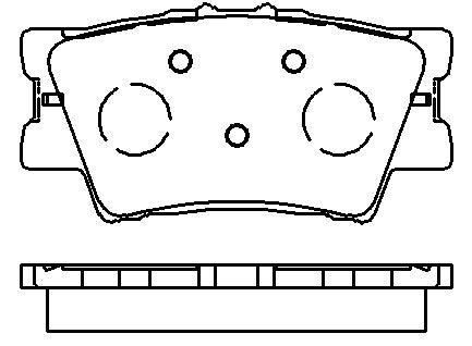 HMOE HD964 brake pad reference drawing from HMOE fitment sheet