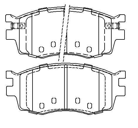 HMOE HD968 brake pad reference drawing from HMOE fitment sheet