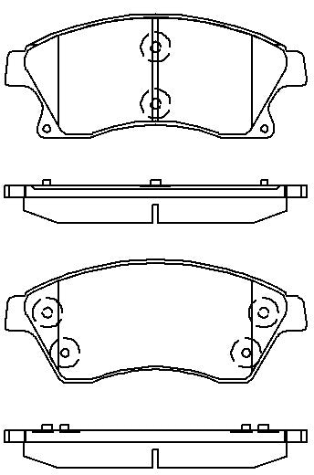 HMOE HD969 brake pad reference drawing from HMOE fitment sheet