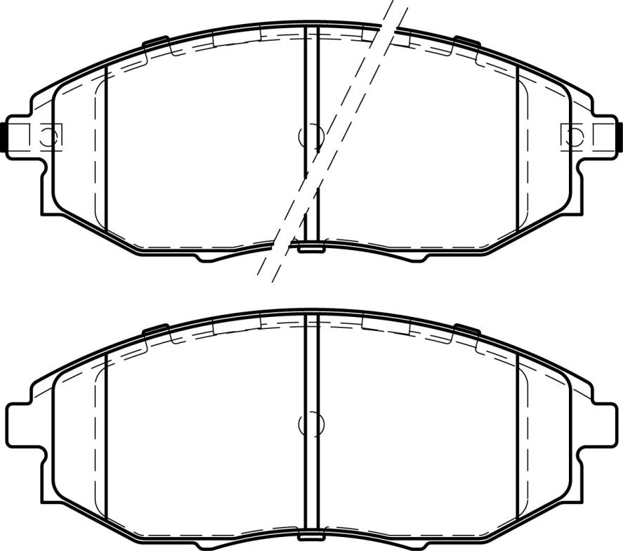 HMOE HD980 brake pad reference drawing from HMOE fitment sheet