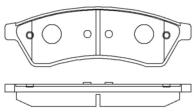 HMOE HD981 brake pad reference drawing from HMOE fitment sheet